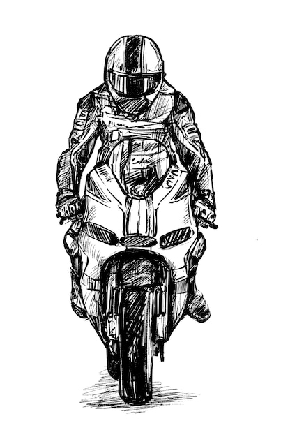 Boy Riding Motorcycle Stock 