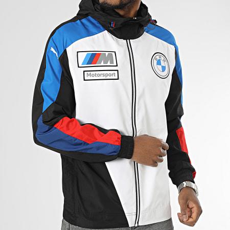 Puma BMW M Motorsport Men's White Hooded Sweat Jacket Size M 