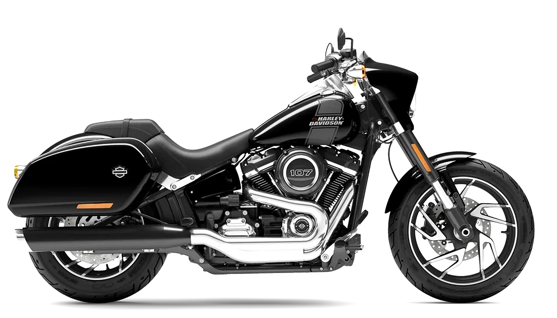 Harley Davidson Softail Sport Glide weiß mit Koffern und 