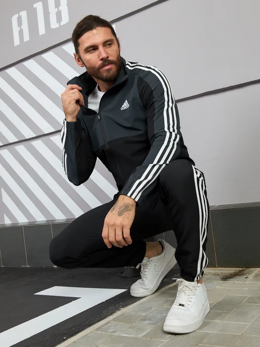 Теплый мужской спортивный костюм Adidas 