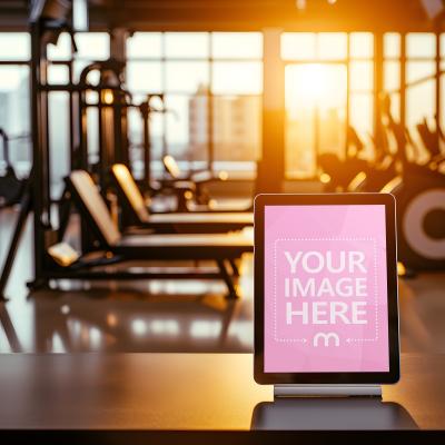 Shirt Mockup featuring a Man Exercising at the Gym 