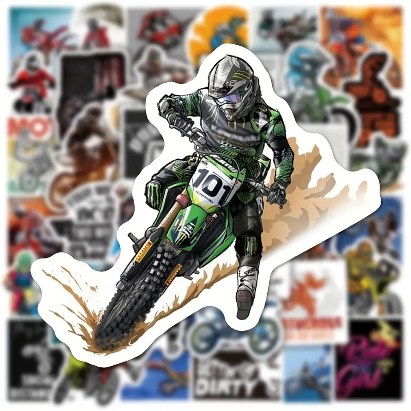 MOTOCROSS DIRT BIKE SPORT SUPERMAN RIDING WINDOW BOAT VINYL 